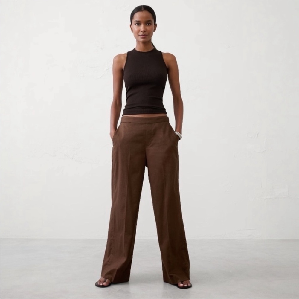 NEW! Banana Republic Hayden Wide-Leg Linen-Blend Pull-On Pant - XS & XL 🩷